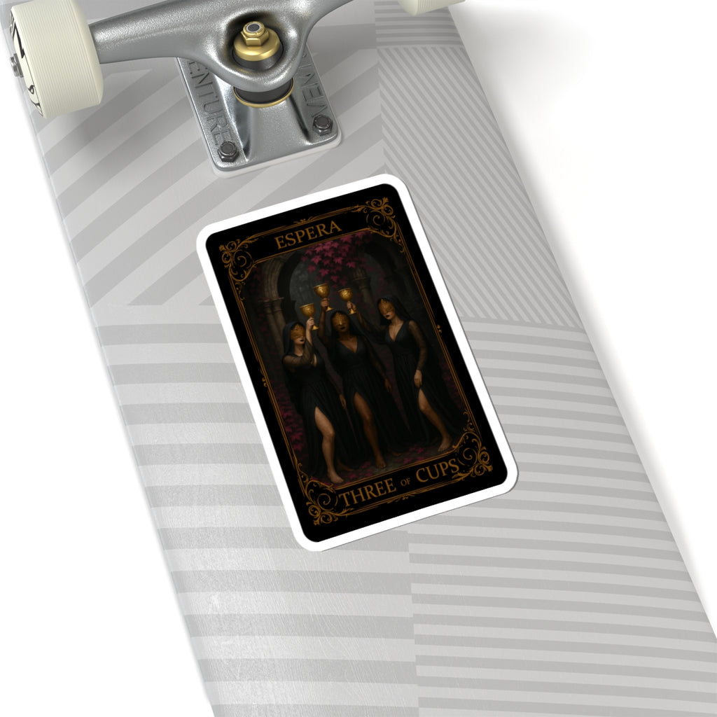 Espera Three of Cups Kiss-Cut Stickers | Magical Decor, Tarot Art Stickers, Spiritual Gifts, Party Decor, Witchy Aesthetic