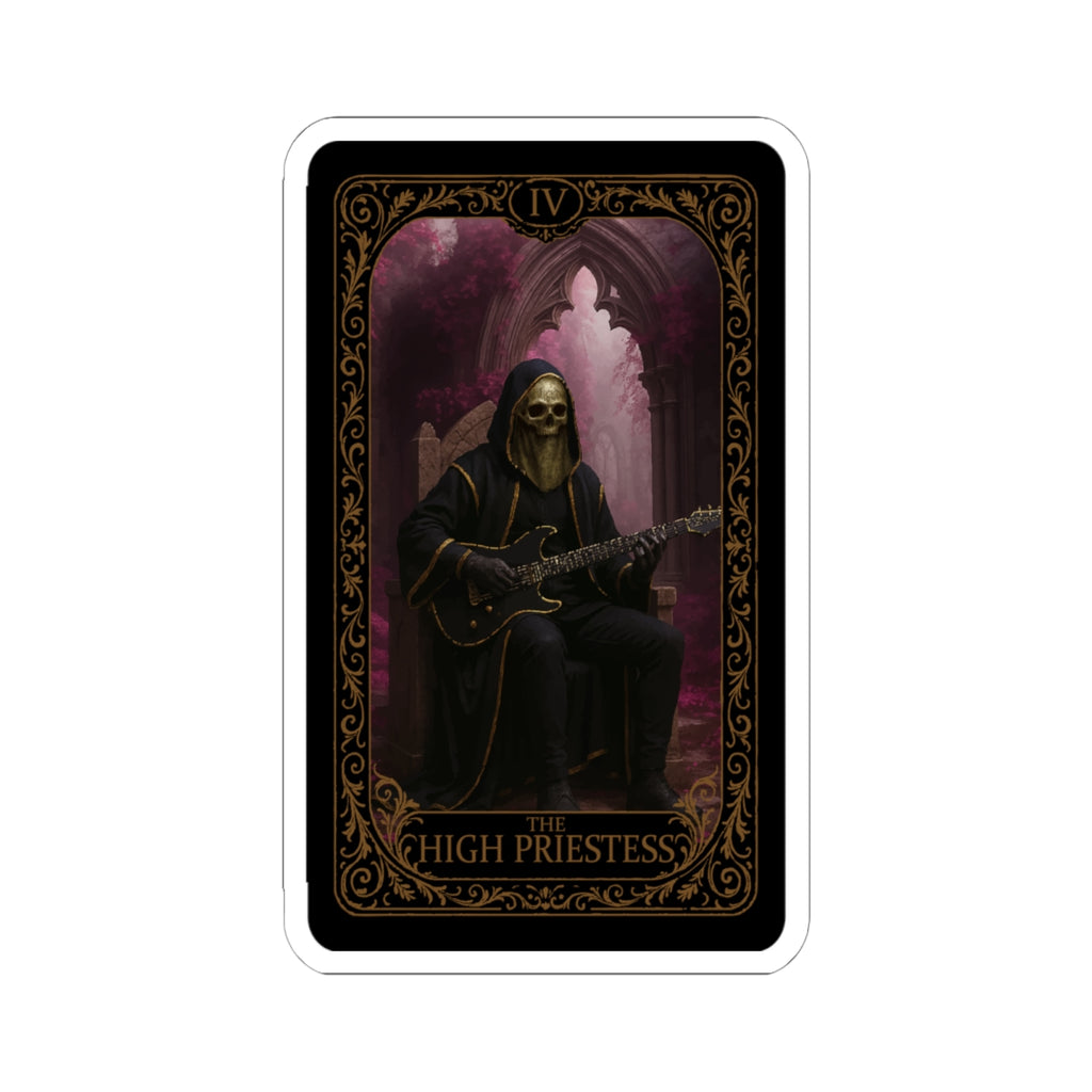 The High Priestess Tarot Themed Kiss-Cut Stickers - Witchy Decor, Laptop Adhesive, Dark Academia Art, Tarot Inspired Stickers