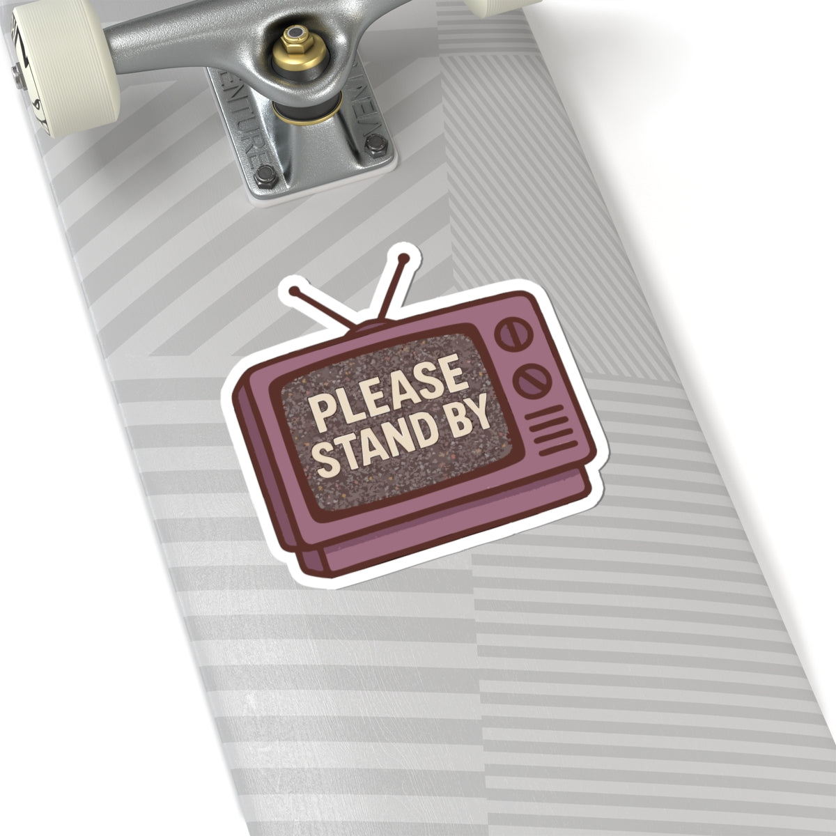 90's Retro TV Sticker — "Please Stand By" Vintage Aesthetic Laptop Decal