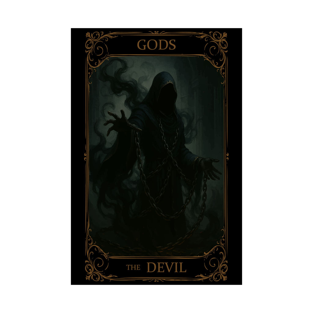 The Devil Tarot- Fantasy Satin Poster, Wall Art, Gothic Decor, Satan Themed Print, Home Aesthetic, Perfect for Halloween