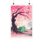 Satin Poster — Cherry Blossom Bulbsaur Wall Art (210gsm)