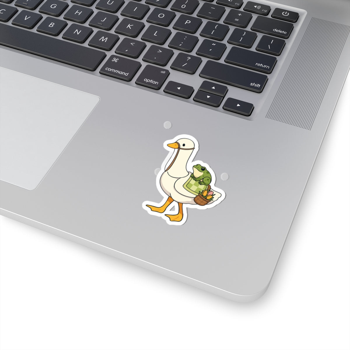 Goose & Frog Sticker — Cute Kiss-Cut Vinyl Decal