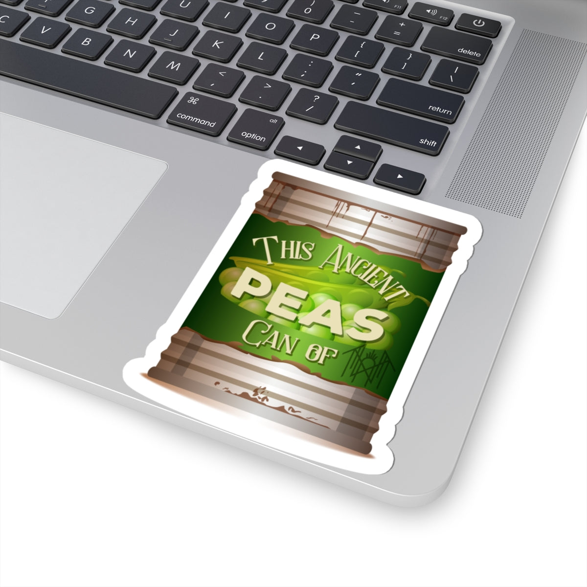 Ancient Canopies-Cut Stickers - Vintage Peas Can Design, Retro Decor, Fun Gifts, Laptop Stickers, Whimsical Housewarming Decor