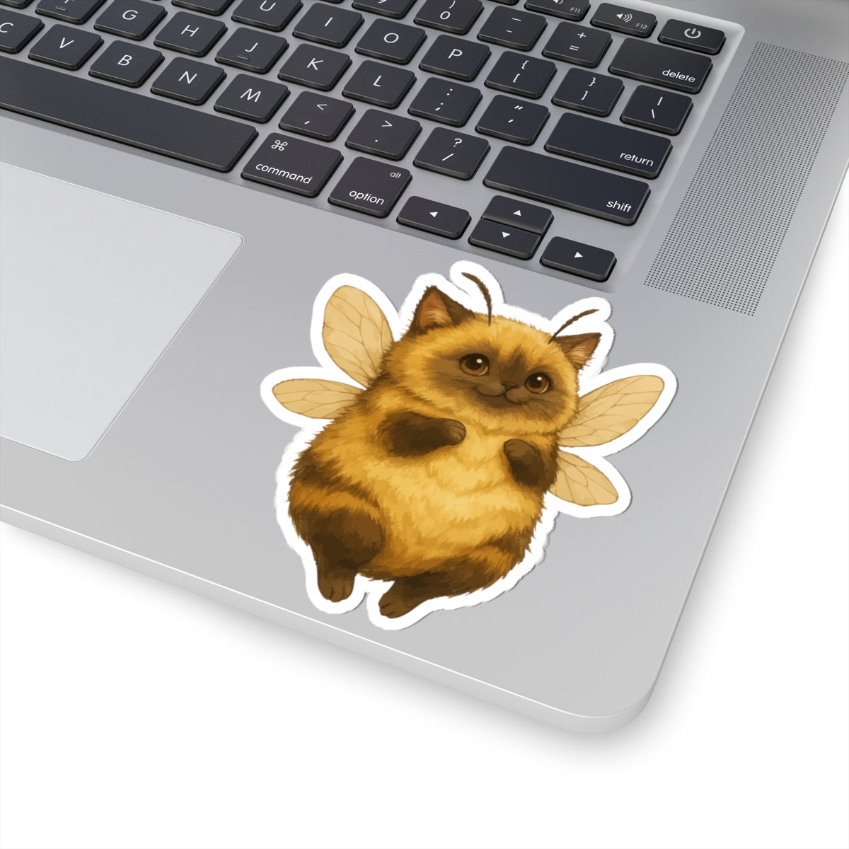 Bumblecat Kiss-Cut Sticker — Adorable Bee-Cat Vinyl Decal for Laptops & Water Bottles
