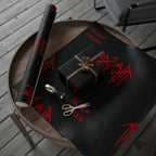 Black & Red Spider Pattern Wrapping Paper Roll — Gothic Gift Wrap for Halloween & Fans