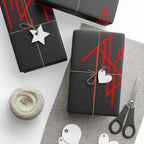 Black & Red Spider Pattern Wrapping Paper Roll — Gothic Gift Wrap for Halloween & Fans