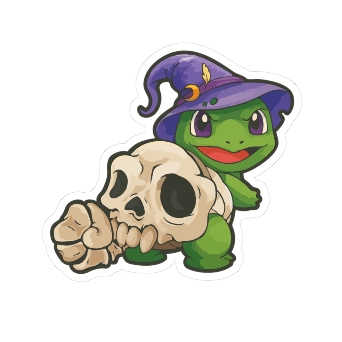 Wizard Turtle Kiss-Cut Stickers | Fun Decor, Laptop Stickers, Cute Gifts, Halloween Vibes, Cartoon Art