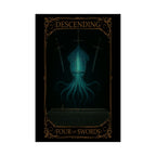Four of Swords Tarot- Mystical Octopus Satin Poster Art Print, Fantasy Wall Decor for Home, Ttrpg Decor, Unique Gift for Gamers, Quirky Wall Art