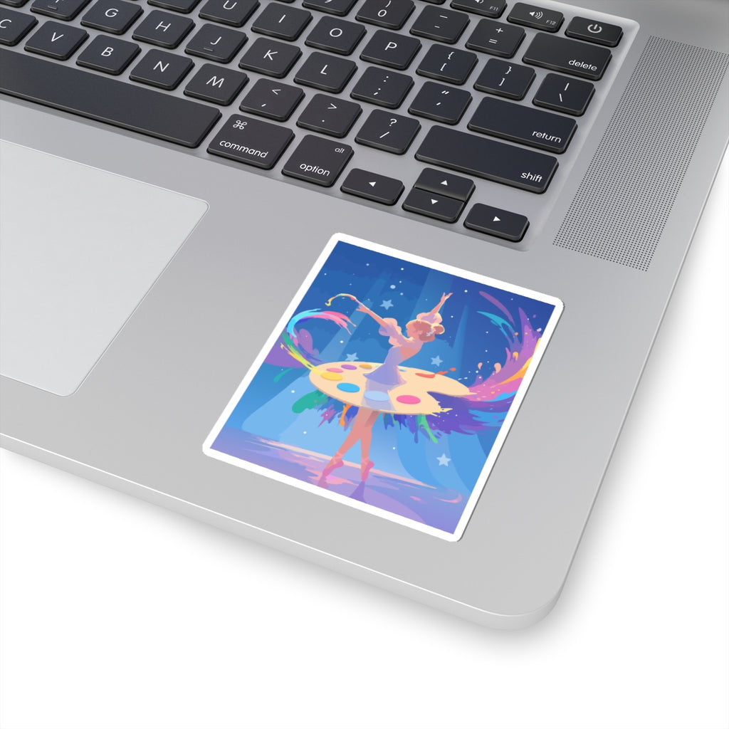 Ballet Painter Sticker — Colorful Ballerina Art Kiss-Cut Sticker