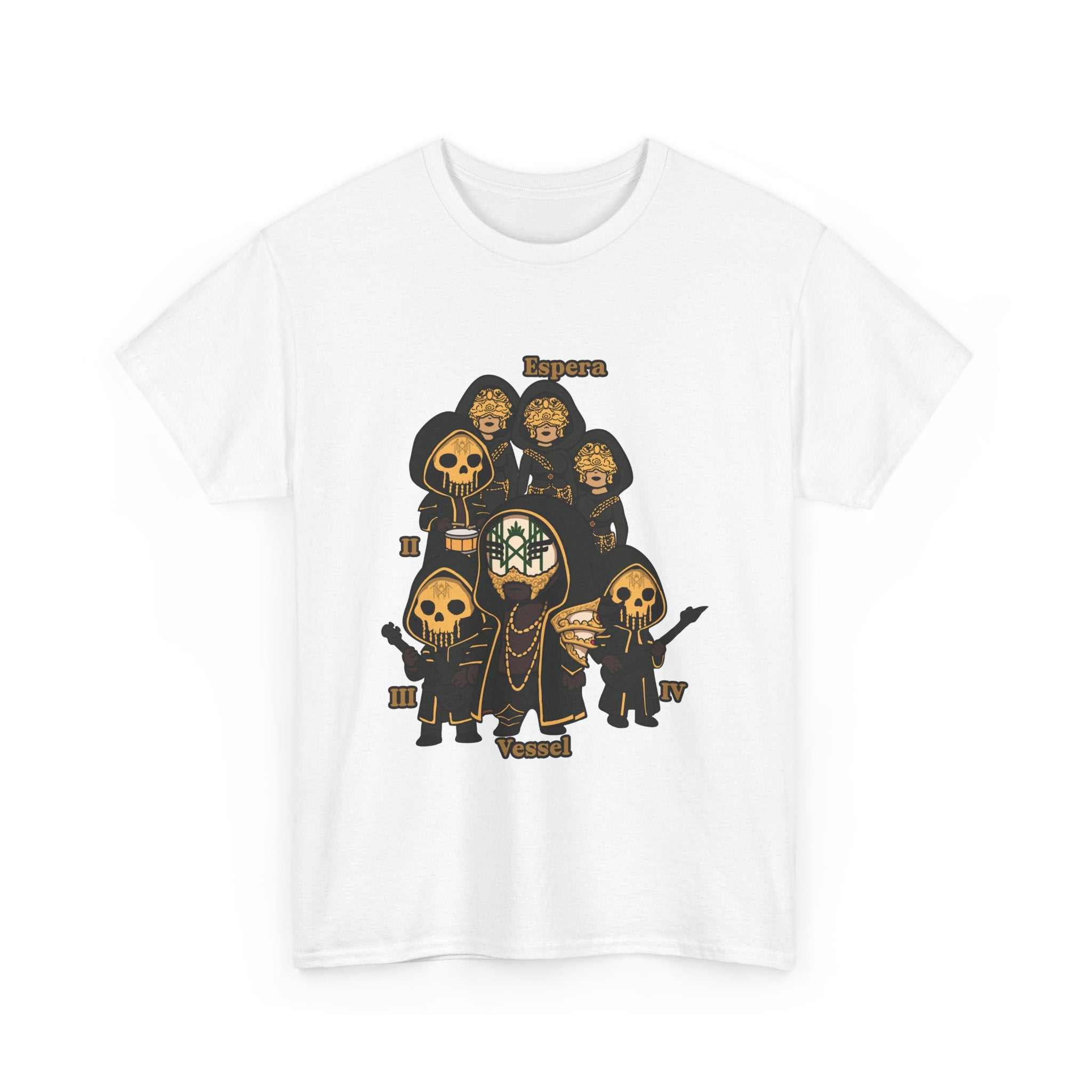 CHibi Band -Chic Unisex Heavy Cotton Tee - Edgy Graphic Design, Gifts, Halloween, Festivals, and Everyday Style