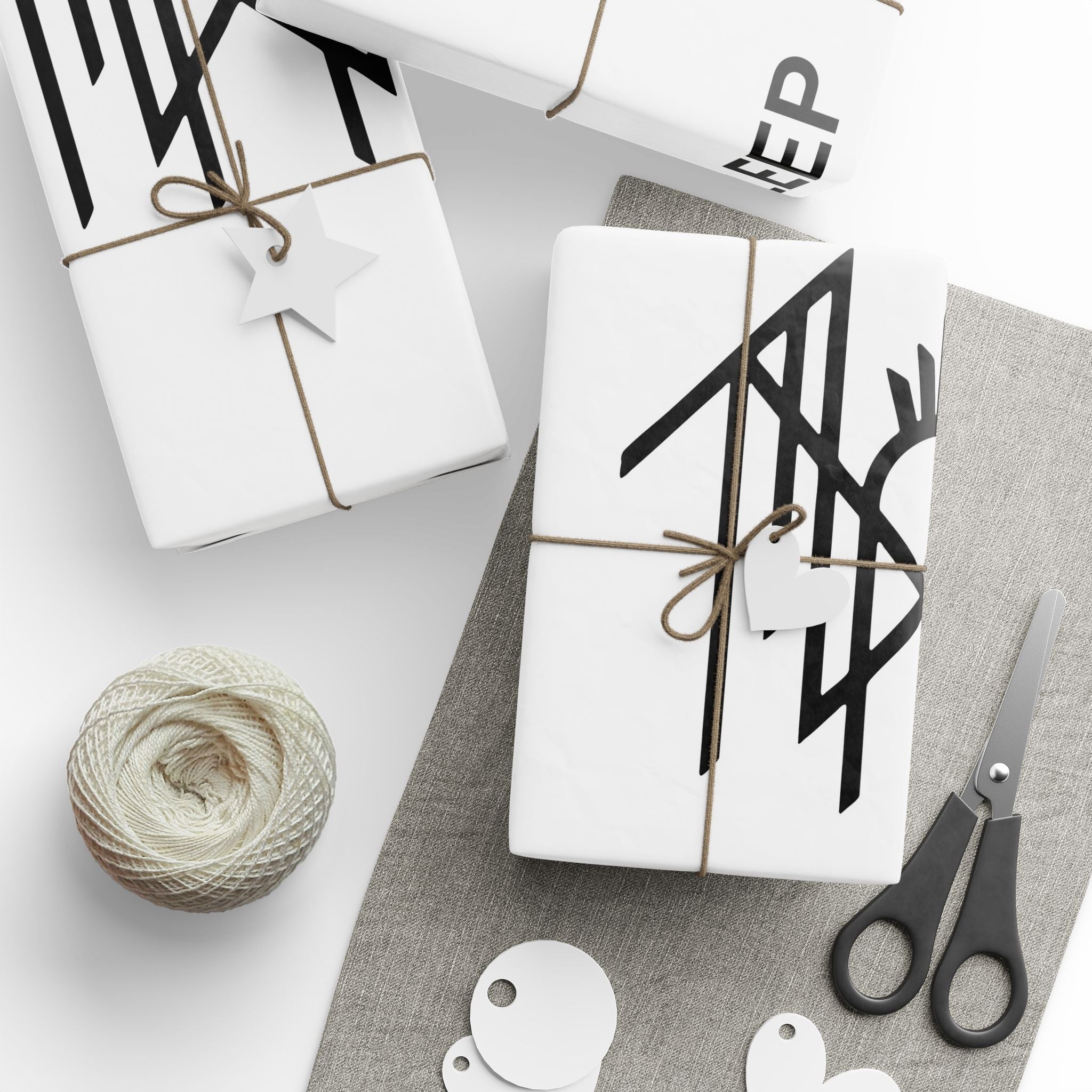 Minimal Black & White Wave Wrapping Paper Roll — Modern Abstract Gift Wrap