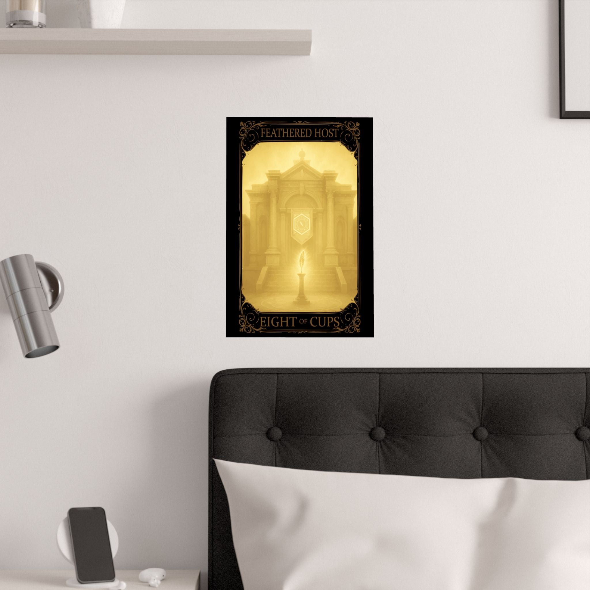 Elegant Tarot Card Print - Feathered Host Eight of Cups, Wall Art, Home Decor, Spiritual Gift, Mystic Decoration, Gallery Wall