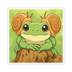 Cute Snail-Horn Frog Sticker — Kawaii Tree Frog Kiss-Cut Decal for Laptops & Water Bottles