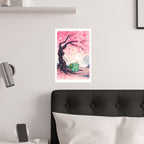 Satin Poster — Cherry Blossom Bulbsaur Wall Art (210gsm)