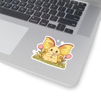 Cute Rosey Maple Moth Sticker — Kawaii Floral Laptop Decal