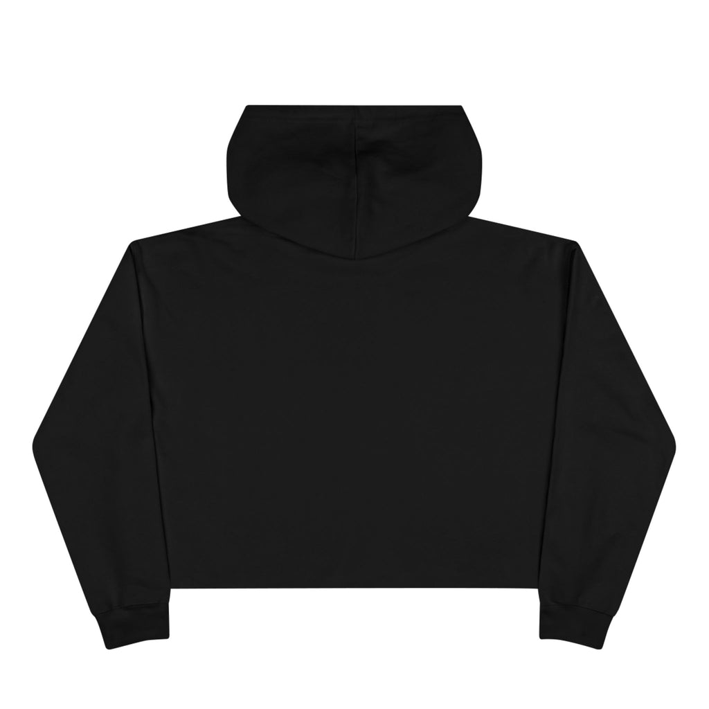 Floral Crest Crop Hoodie – Pink Botanical Emblem