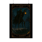 The Hermit Tarot-Mystical Satin Posters, Wall Art Print, Dark Aesthetic Decor, Home Wall Hanging, Gothic Art for Mental Health Awareness
