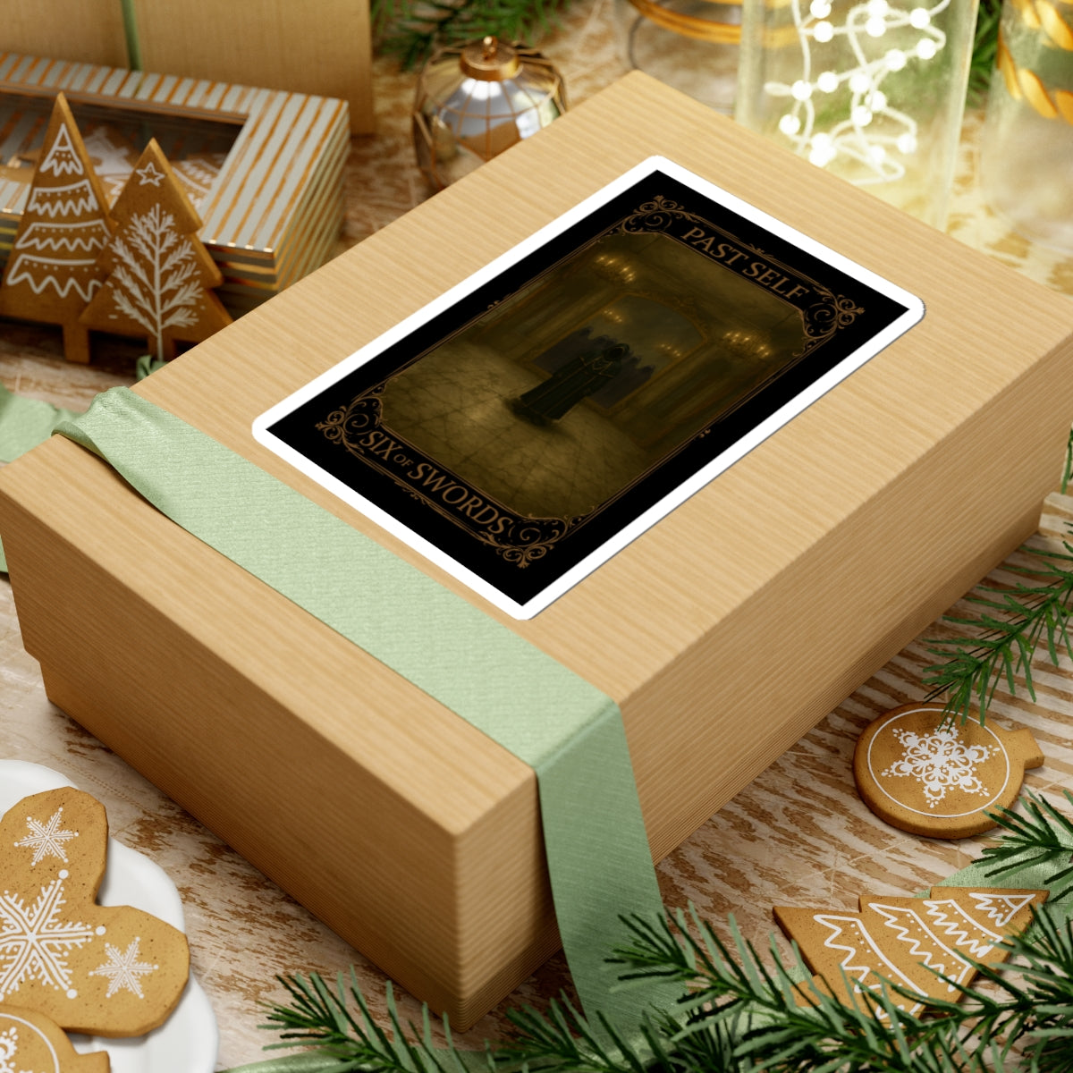 Six of Swords Tarot- Mystical Tarot Kiss-Cut Stickers | Past Self Six of Swords Art | Witchy Decor, Journal Stickers, Laptop Decals, Gift for Tarot Lovers