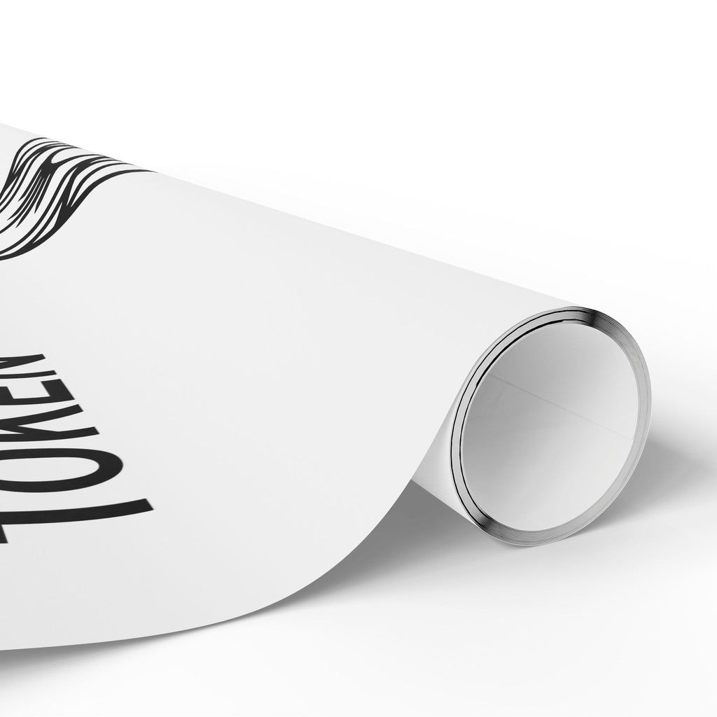 Minimal Black & White Wave Wrapping Paper Roll — Modern Abstract Gift Wrap