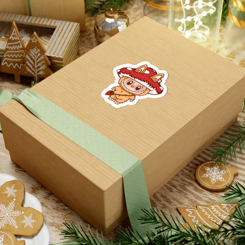 Cute Mushroom Labubu Kiss-Cut Stickers, Adorable Art Stickers for Laptops, Journals, Scrapbooking, Kid's Parties, Gifts