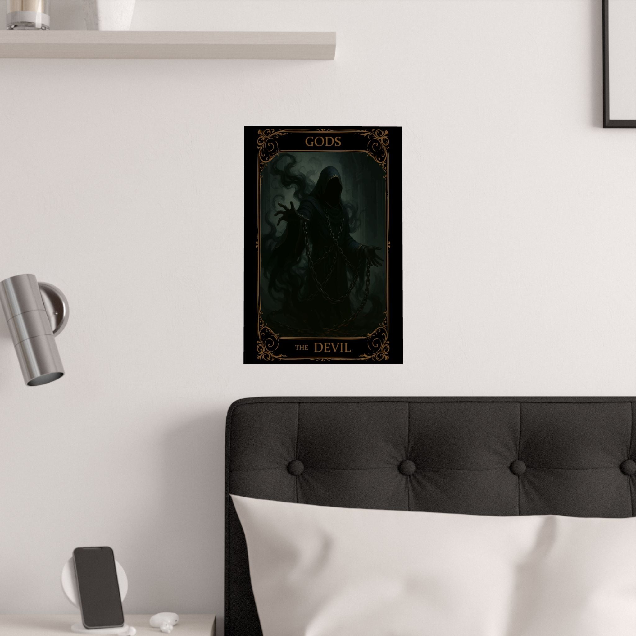 The Devil Tarot- Fantasy Satin Poster, Wall Art, Gothic Decor, Satan Themed Print, Home Aesthetic, Perfect for Halloween