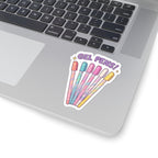 90's Gel Pens Kiss-Cut Sticker — Cute Pastel Stationery Decal for Laptops, Notebooks & Planners