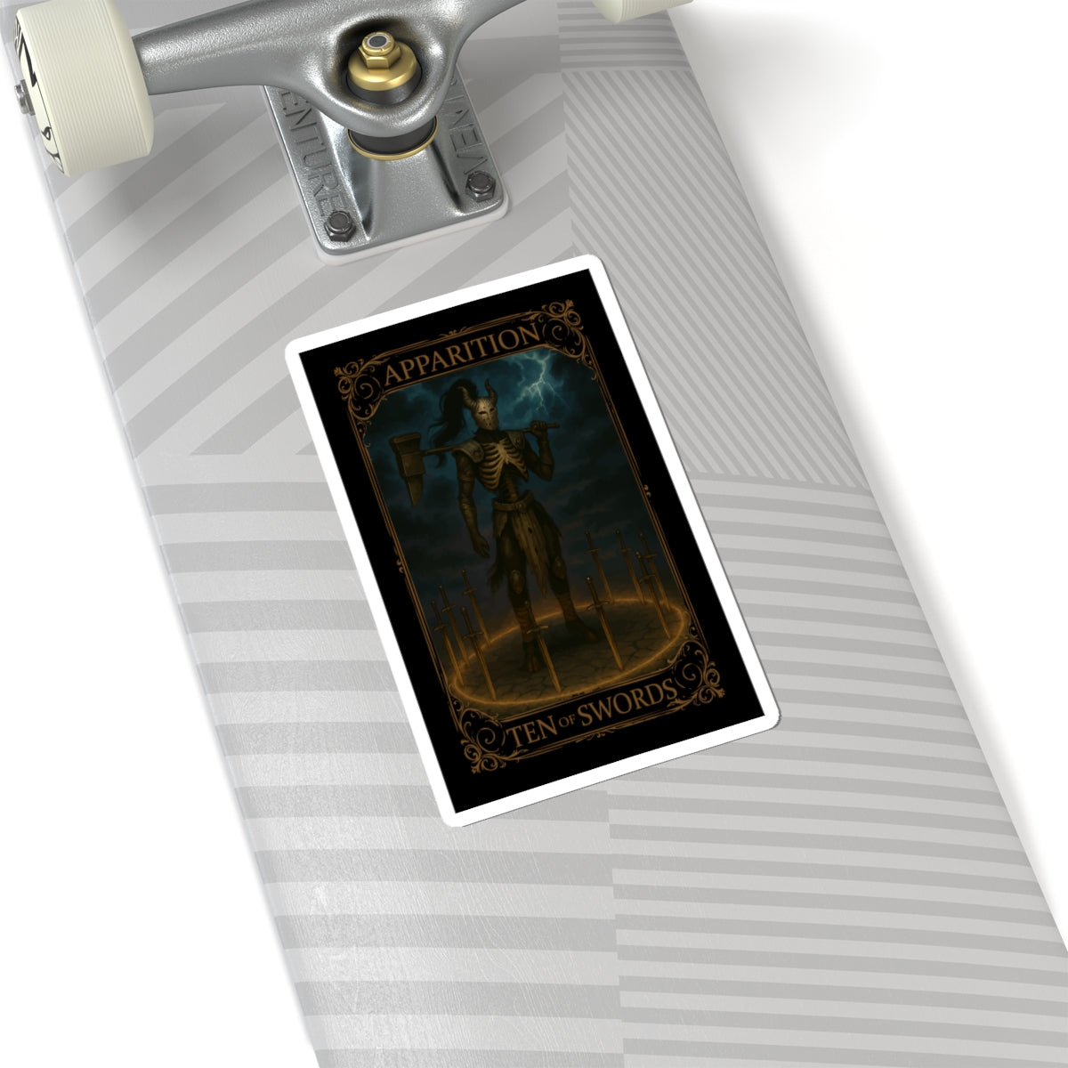 Ten of Swords Tarot- Apparition Kiss-Cut Stickers, Dark Fantasy Art, Occult Decor, Gothic Gifts, Laptop Stickers, Tarot Stickers