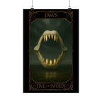 Five of Swords Tarot- Jaws Satin Poster, Wall Art, Movie Decor, Horror Poster, Unique Gift, Interior Design