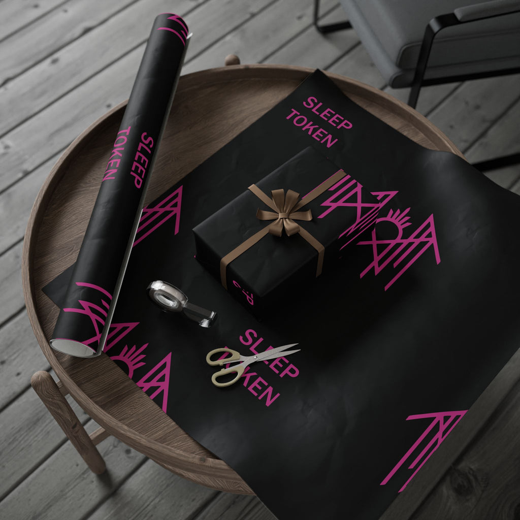 Black & Pink Gothic Spider Wrapping Paper Roll — Halloween Gift Wrap